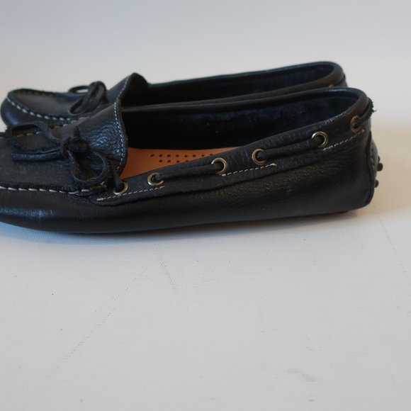 Womens L'Artigiano Sorrentino Black Leather Flat Driving Shoes 39D US/9D* - Picture 6 of 11